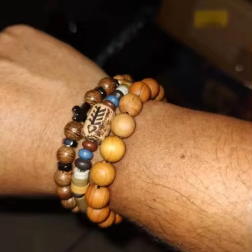 Fish Bone Beads Men Women Bracelet